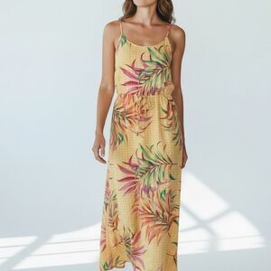 Bluesteel Floral Print Summer Boho Dress Midi/ Maxi Length in Size Medium